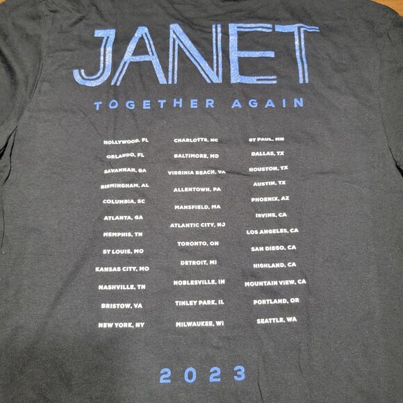 Janet Jackson SS Black Unisex Tee "Together Again 2023 Tour" - Size Large - Picture 3 of 5